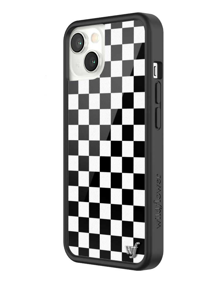 Wildflower Checkers | Black iPhone Case