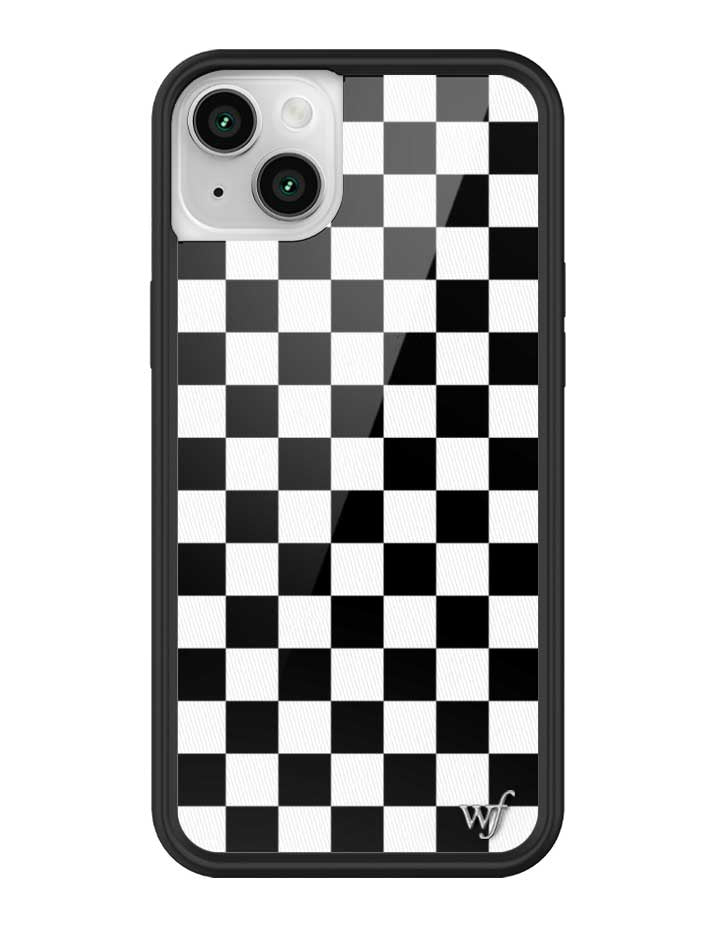 Wildflower Checkers | Black iPhone Case