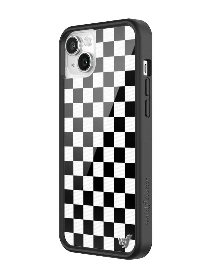 Wildflower Checkers | Black iPhone Case