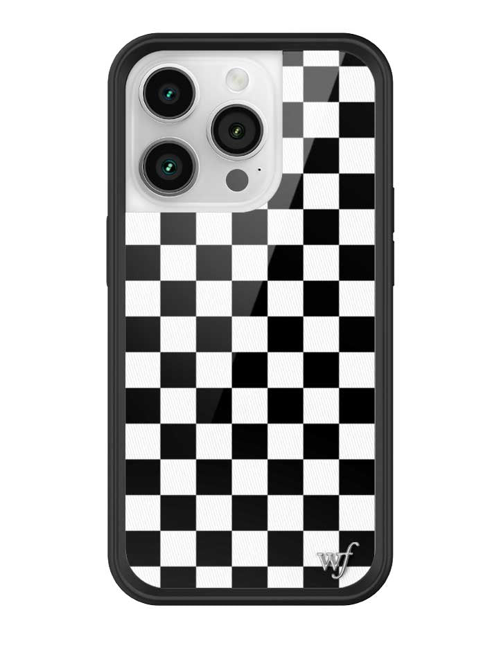 Wildflower Checkers | Black iPhone Case
