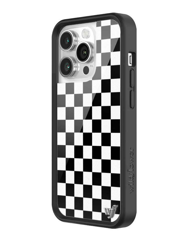 Wildflower Checkers | Black iPhone Case