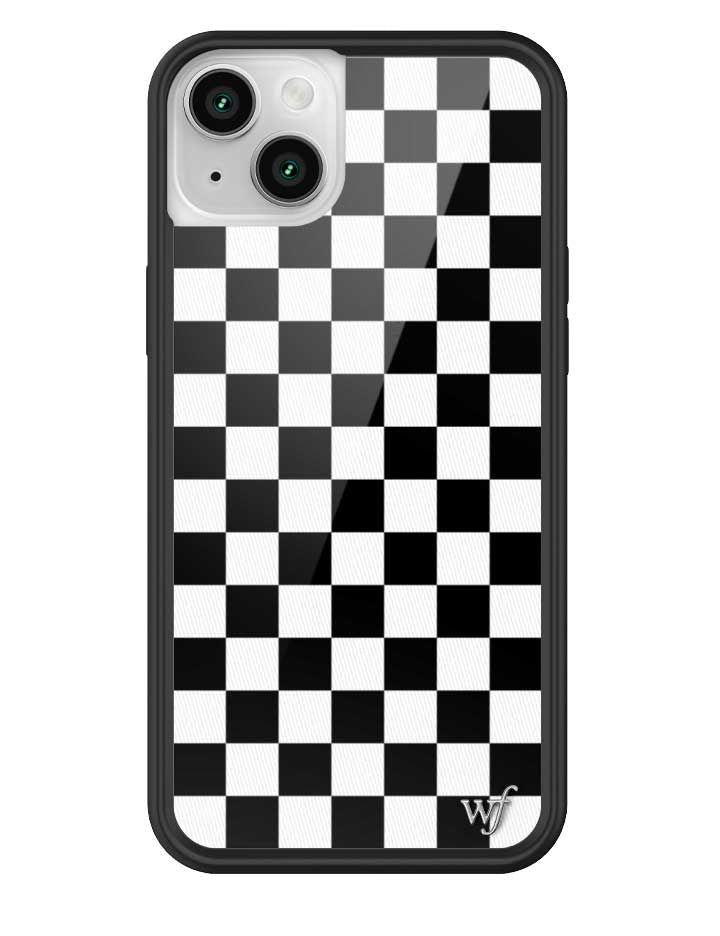 Wildflower Checkers | Black iPhone Case