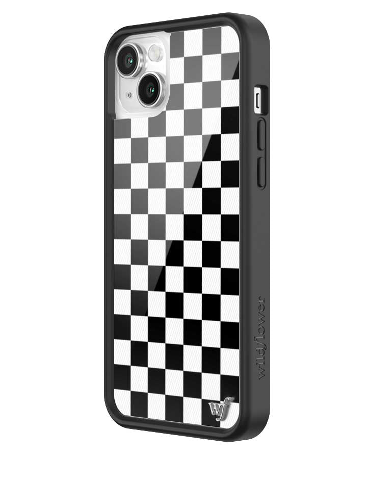 Wildflower Checkers | Black iPhone Case