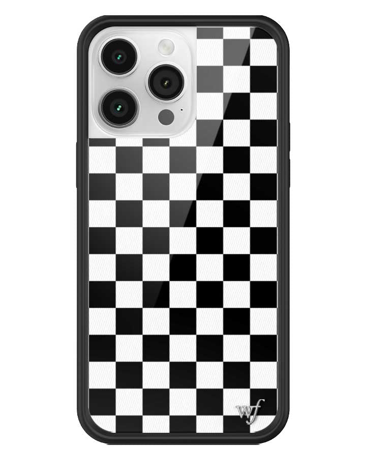 Wildflower Checkers | Black iPhone Case