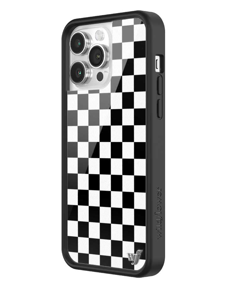 Wildflower Checkers | Black iPhone Case