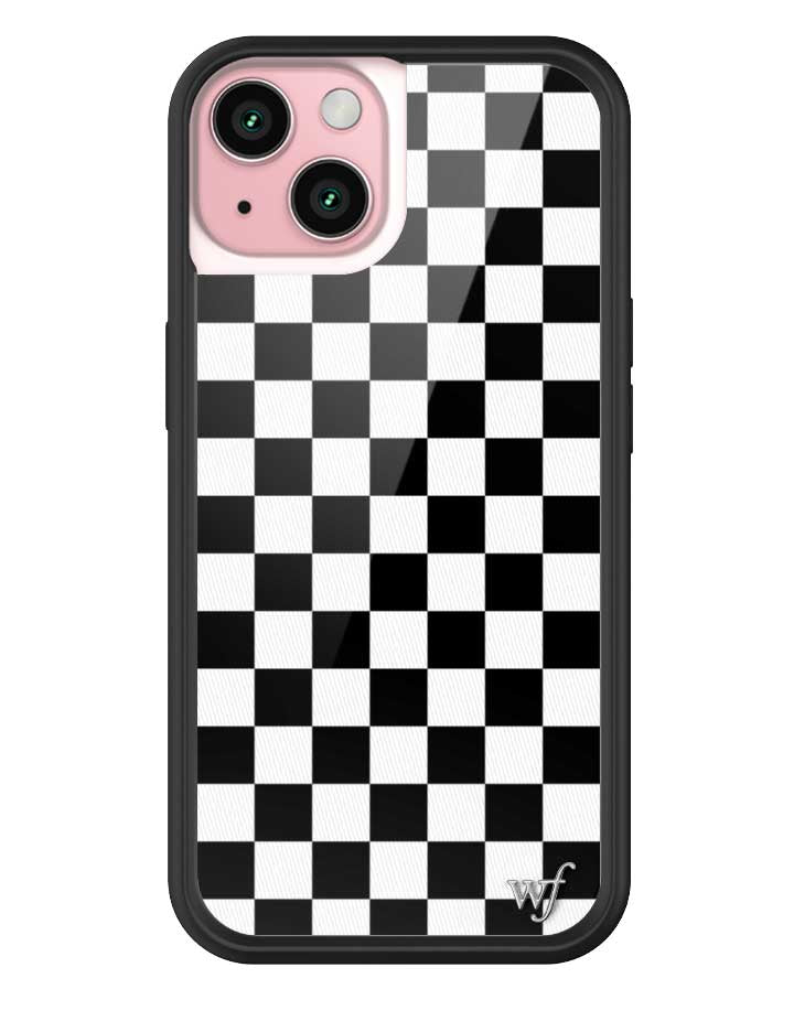 Wildflower Checkers | Black iPhone Case