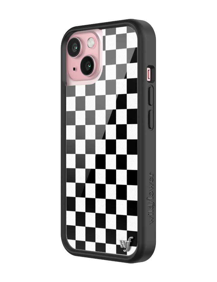 Wildflower Checkers | Black iPhone Case