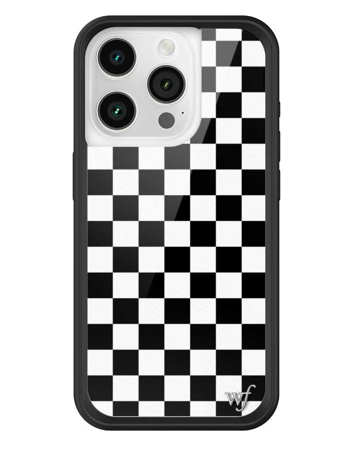 Wildflower Checkers | Black iPhone Case