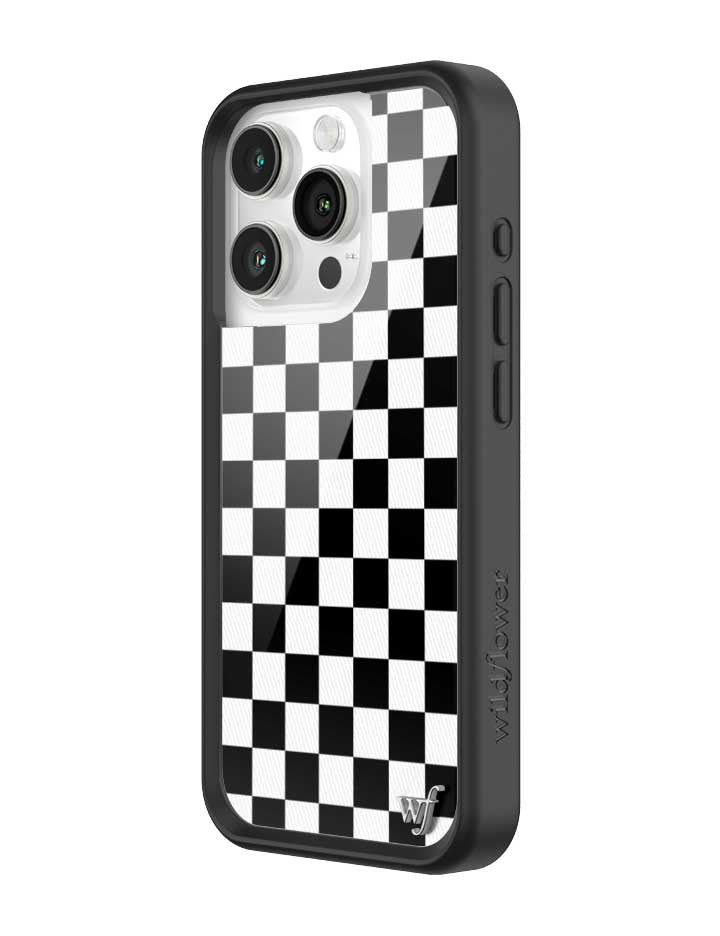 Wildflower Checkers | Black iPhone Case