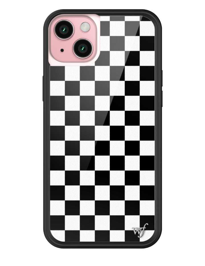 Wildflower Checkers | Black iPhone Case