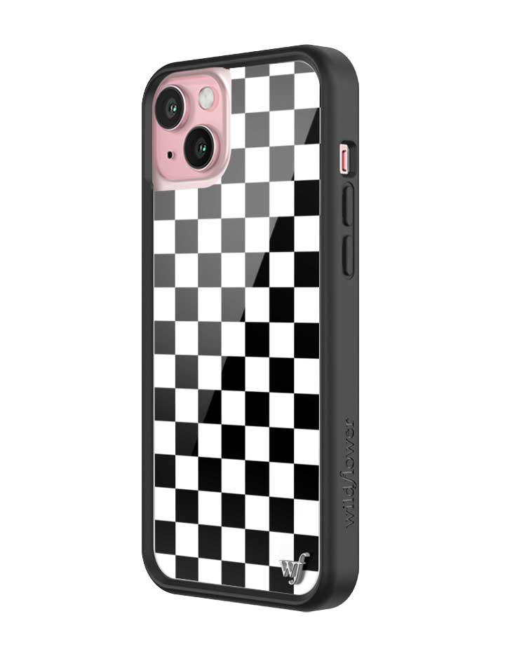 Wildflower Checkers | Black iPhone Case