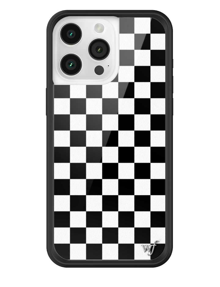 Wildflower Checkers | Black iPhone Case