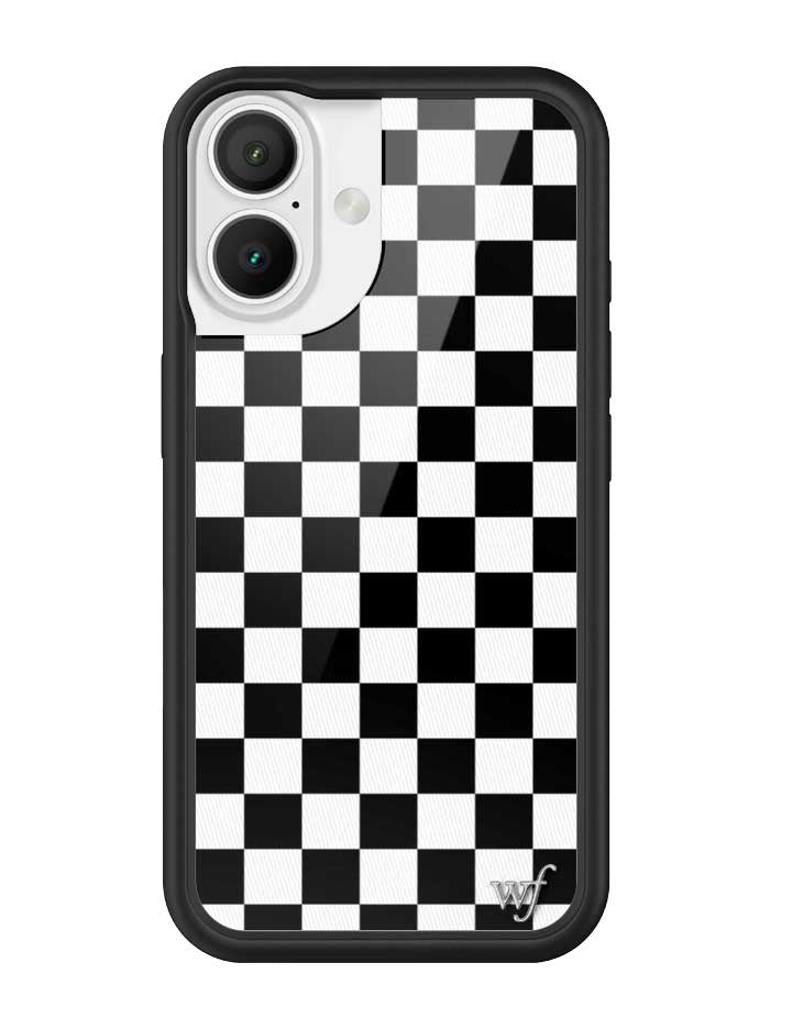 Wildflower Checkers | Black iPhone Case