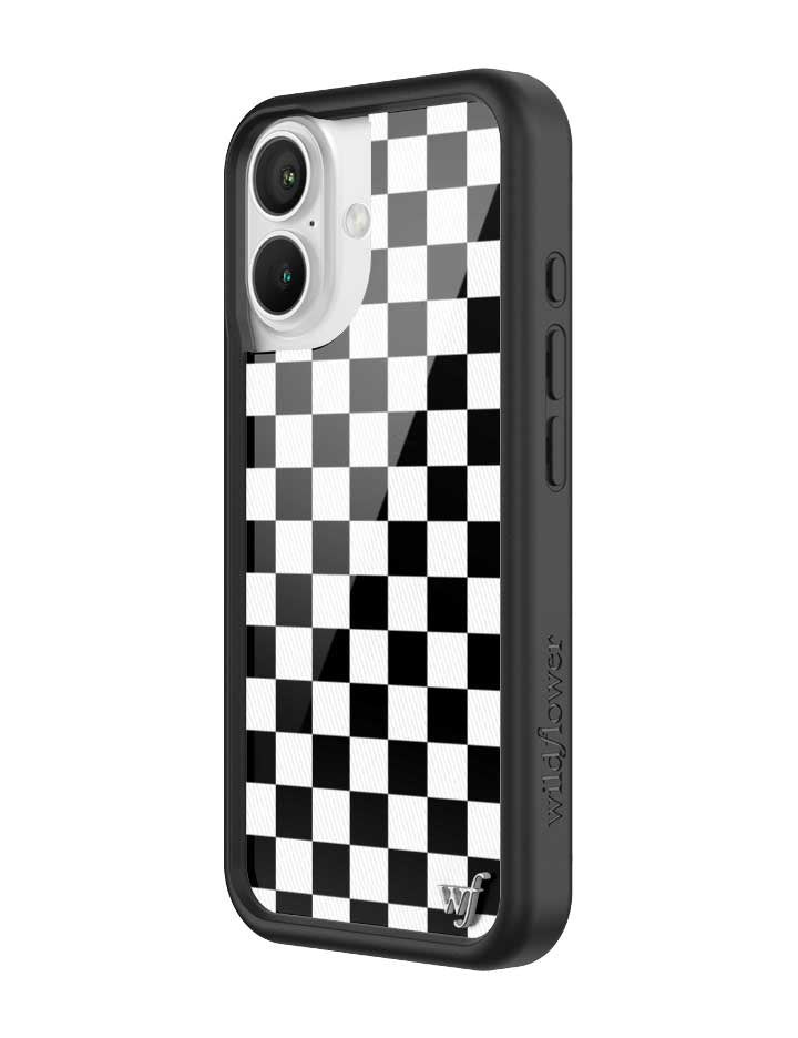 Wildflower Checkers | Black iPhone Case