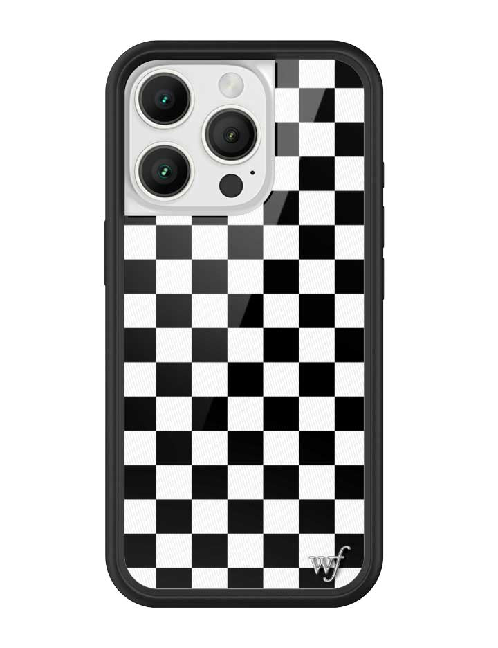 Wildflower Checkers | Black iPhone Case