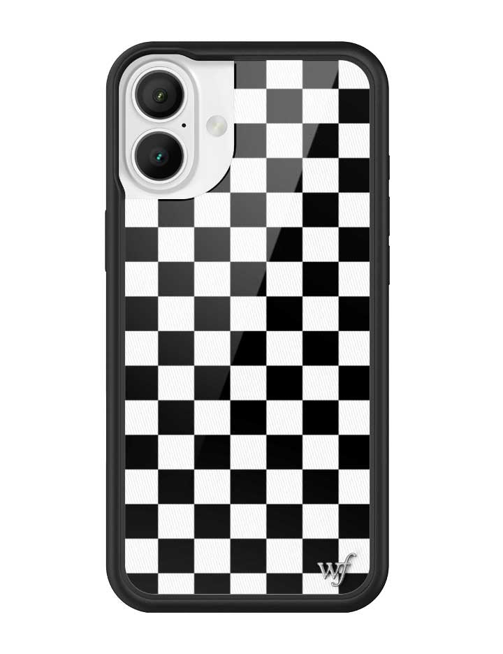Wildflower Checkers | Black iPhone Case