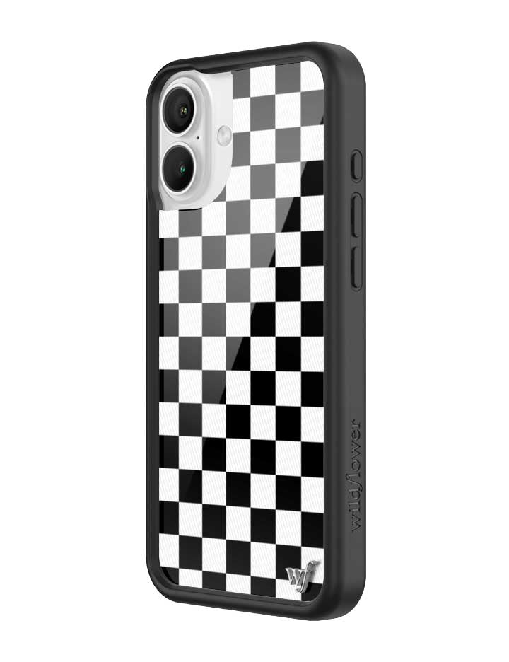Wildflower Checkers | Black iPhone Case