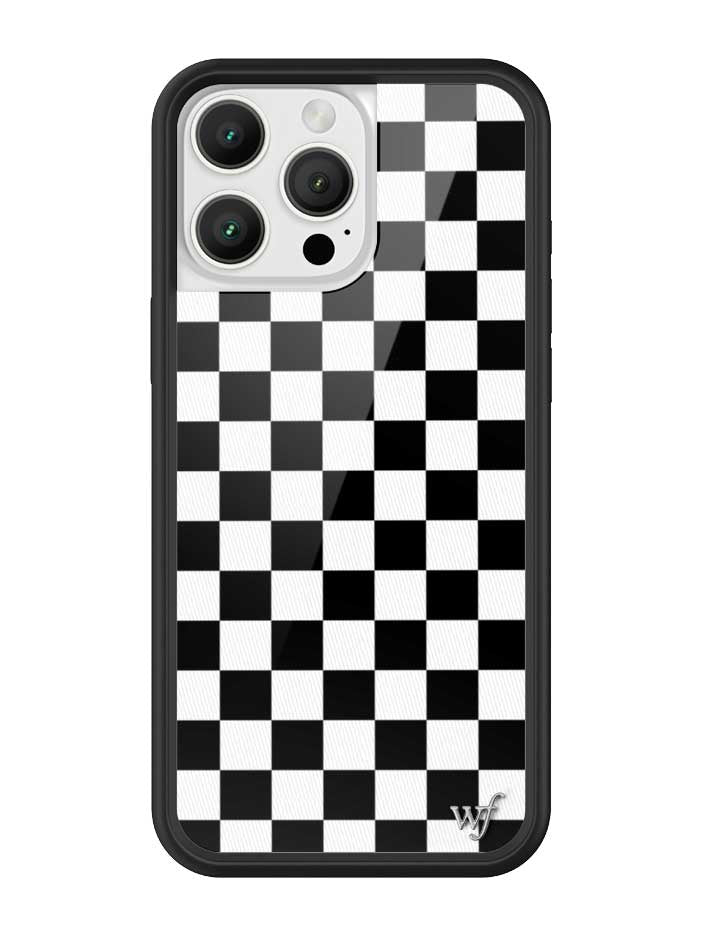 Wildflower Checkers | Black iPhone Case