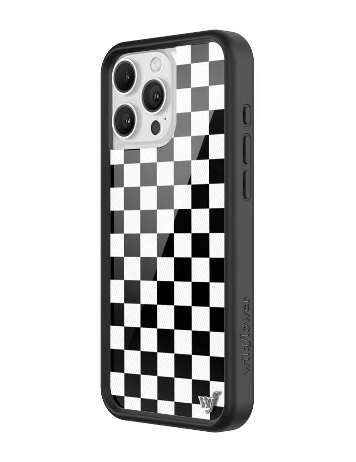 Wildflower Checkers | Black iPhone Case