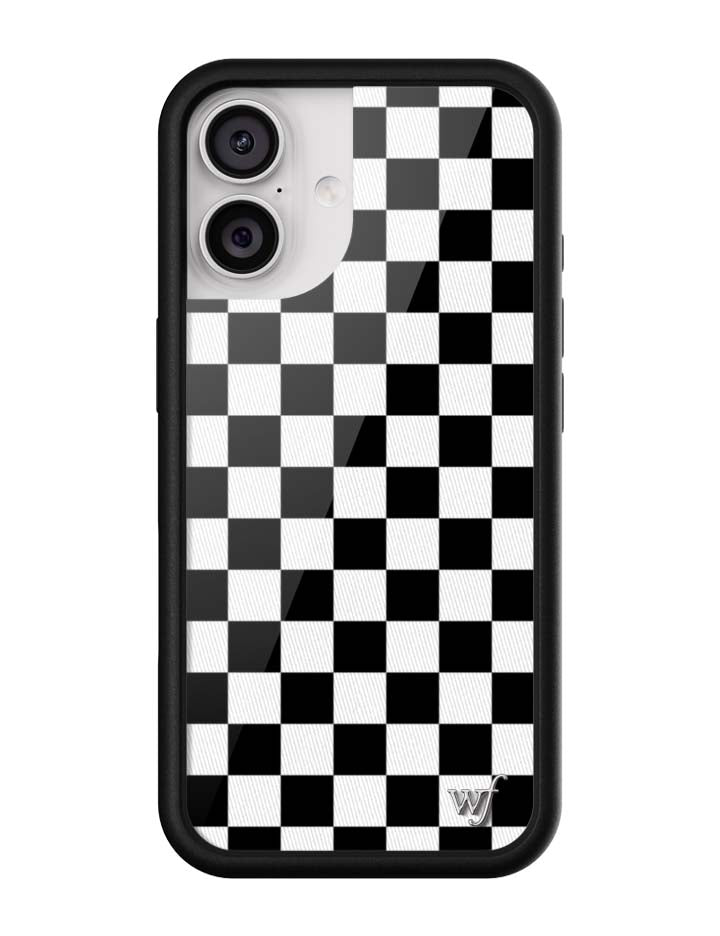 Wildflower Checkers | Black iPhone Case