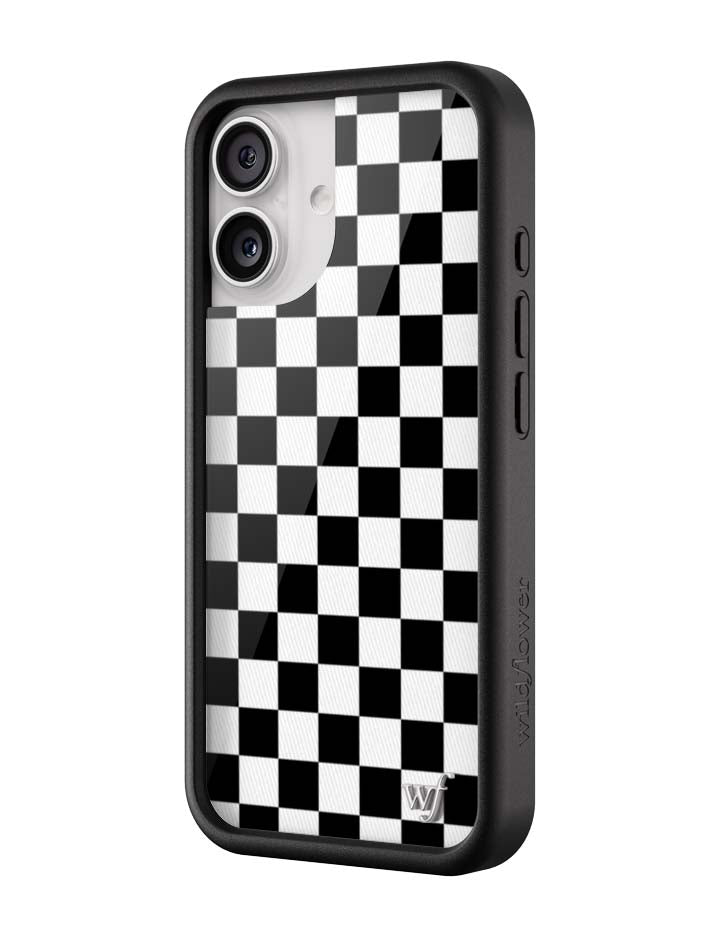 Wildflower Checkers | Black iPhone Case