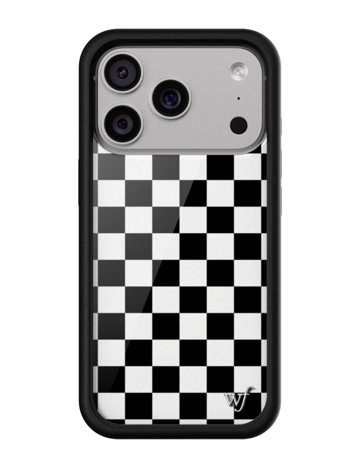Wildflower Checkers | Black iPhone Case