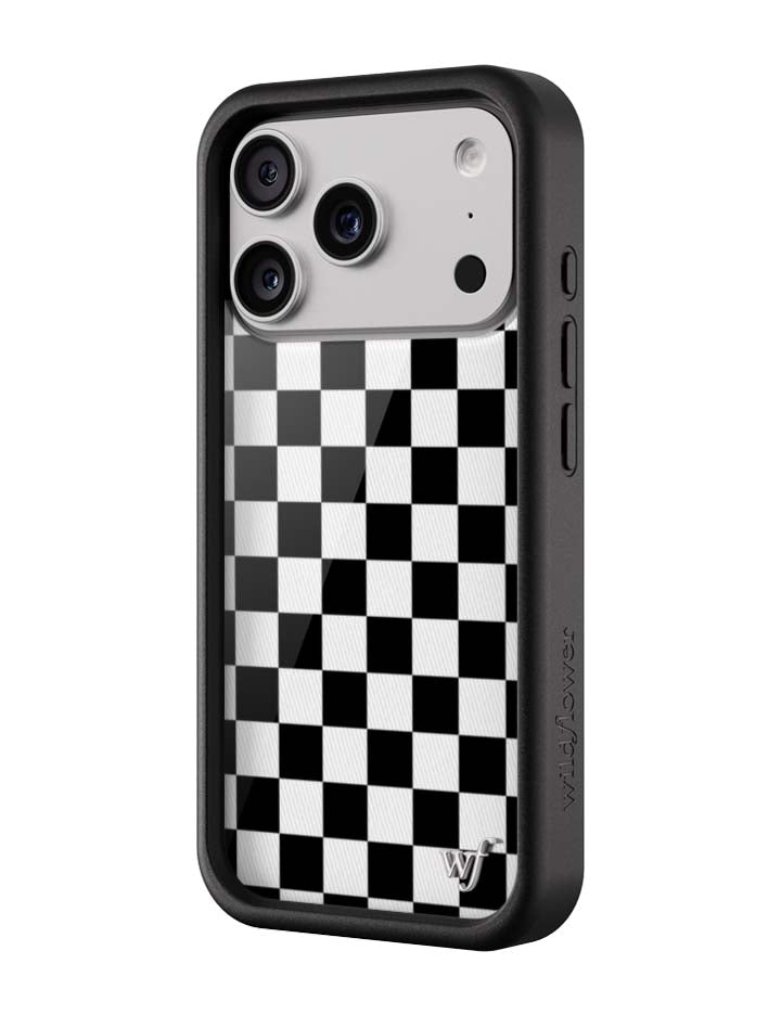 Wildflower Checkers | Black iPhone Case