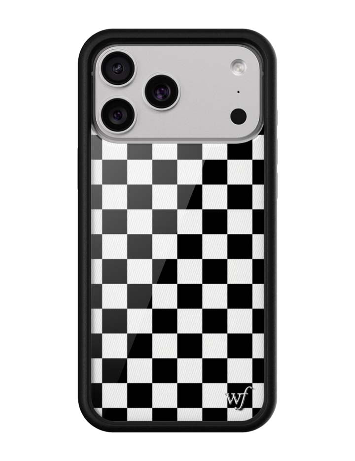 Wildflower Checkers | Black iPhone Case