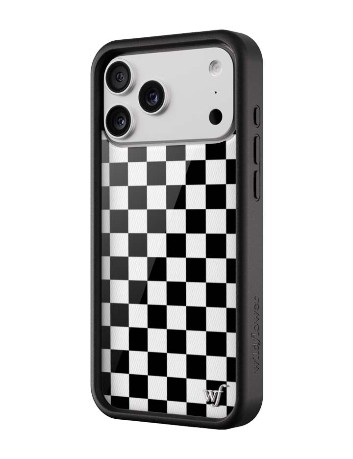Wildflower Checkers | Black iPhone Case