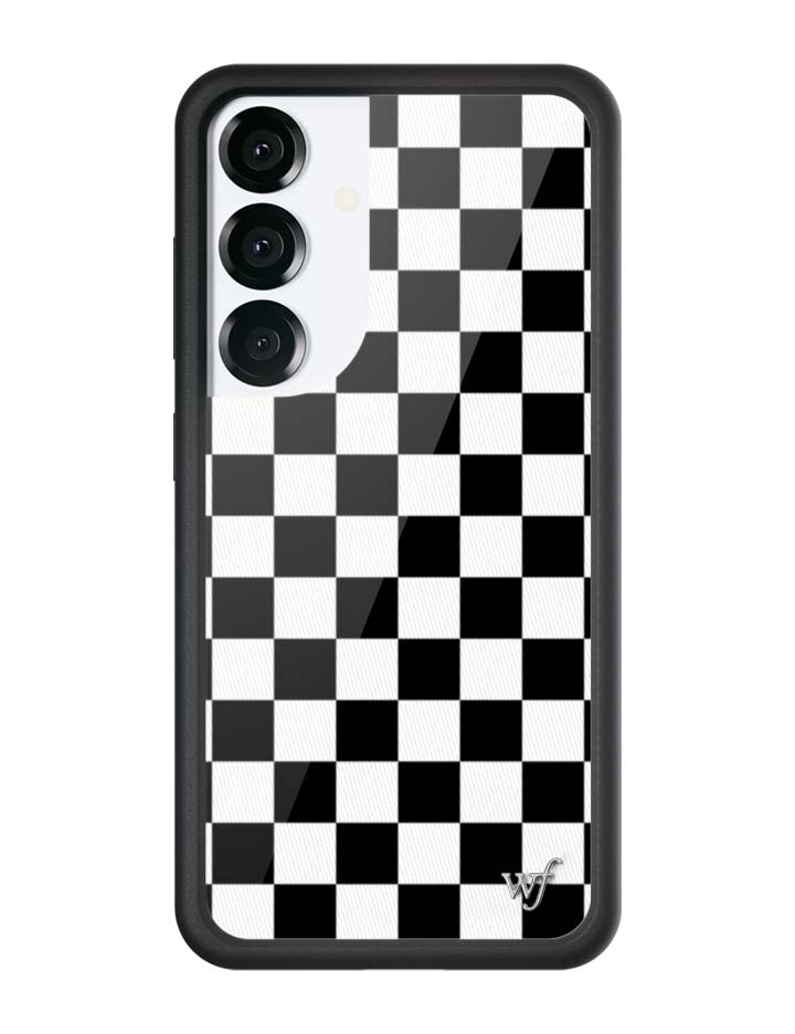 Wildflower Checkers | Black Samsung Galaxy Case