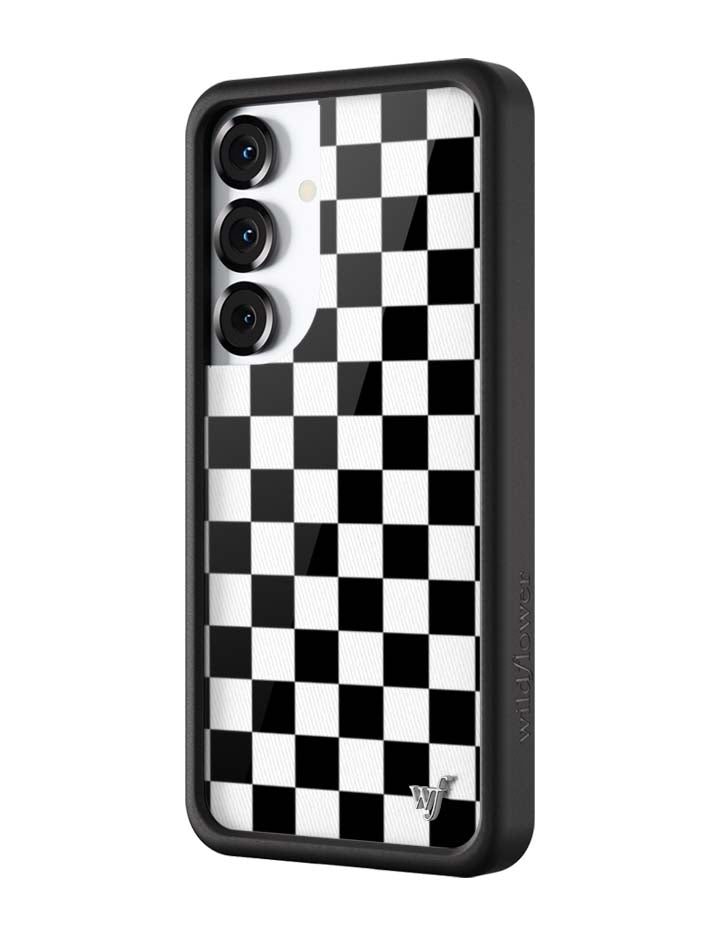 Wildflower Checkers | Black Samsung Galaxy Case