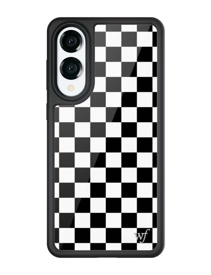 Wildflower Checkers | Black Samsung Galaxy Case