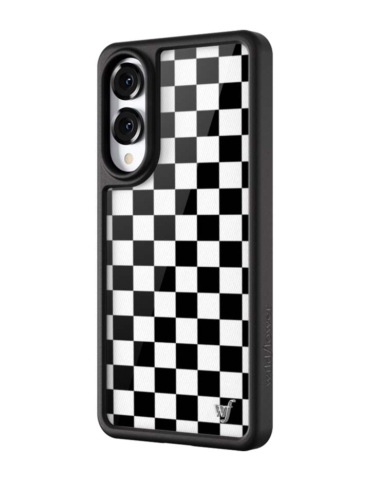 Wildflower Checkers | Black Samsung Galaxy Case