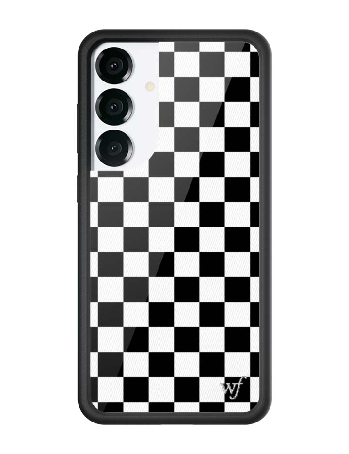Wildflower Checkers | Black Samsung Galaxy Case
