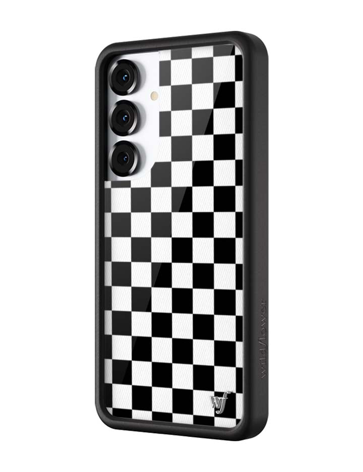 Wildflower Checkers | Black Samsung Galaxy Case