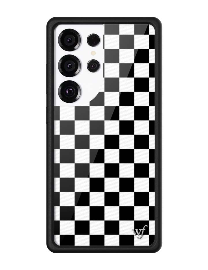 Wildflower Checkers | Black Samsung Galaxy Case