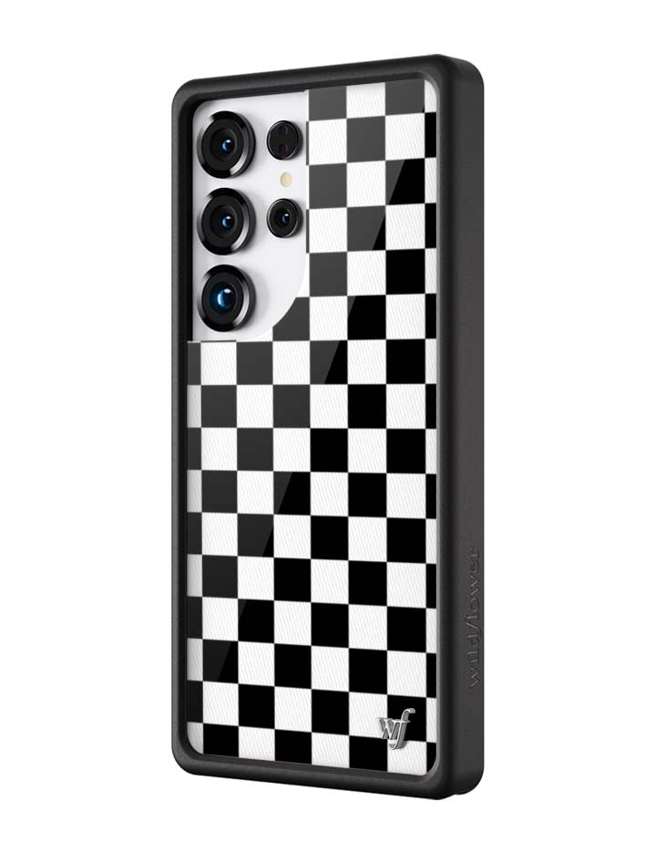 Wildflower Checkers | Black Samsung Galaxy Case