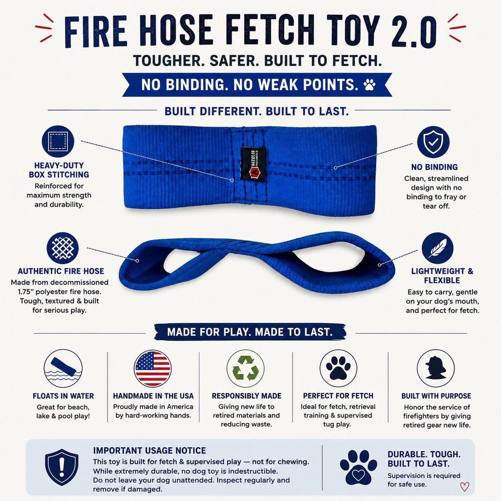 Recycled Firefighter Fire Hose Dog Fetch Toy v2.0
