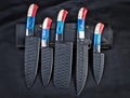 Custom Hand Forged Carbon Steel Chef’s Knife Set – 5 PCS BBQ & Kitchen Knives | Best Anniversary Gift for Him