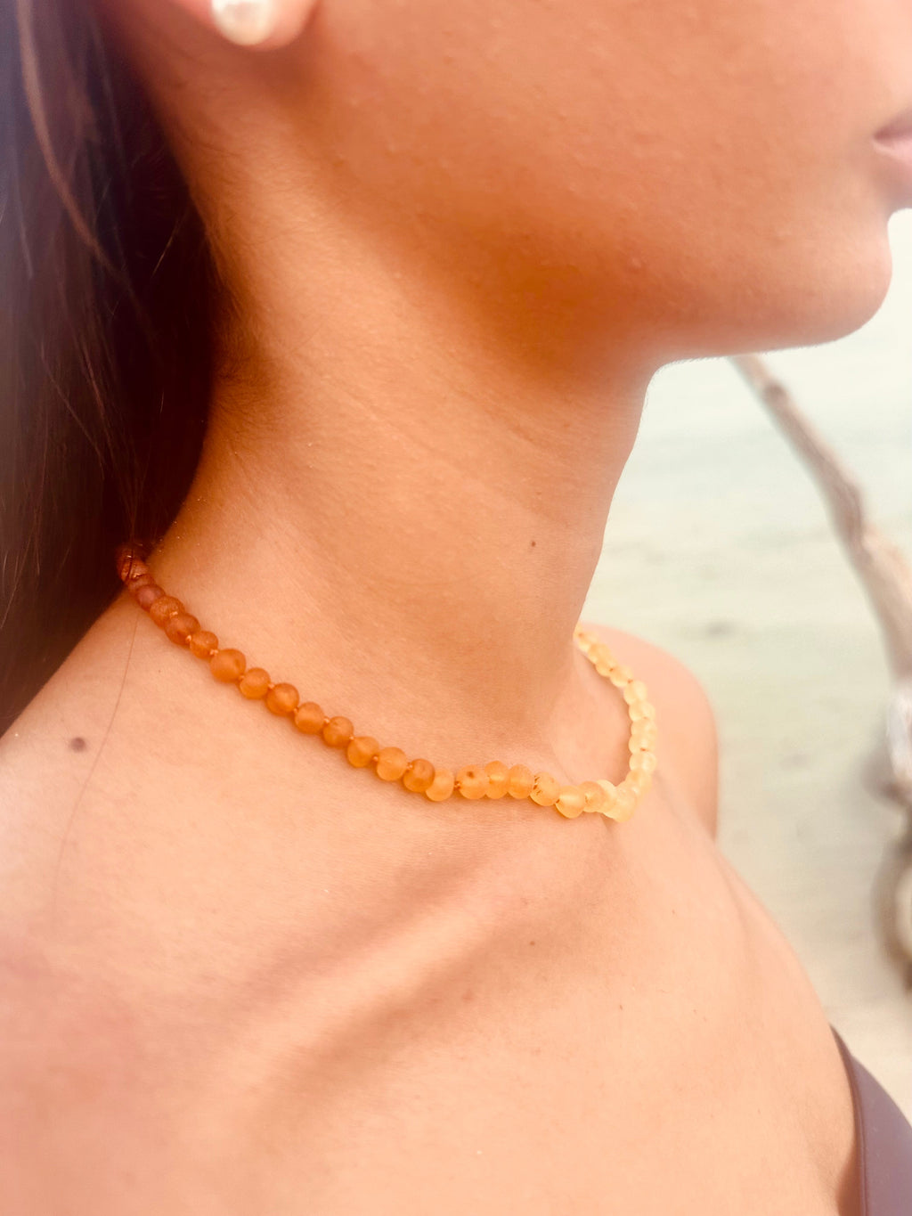 CanyonLeaf Raw Baltic Amber + Sunflower || Necklace ||