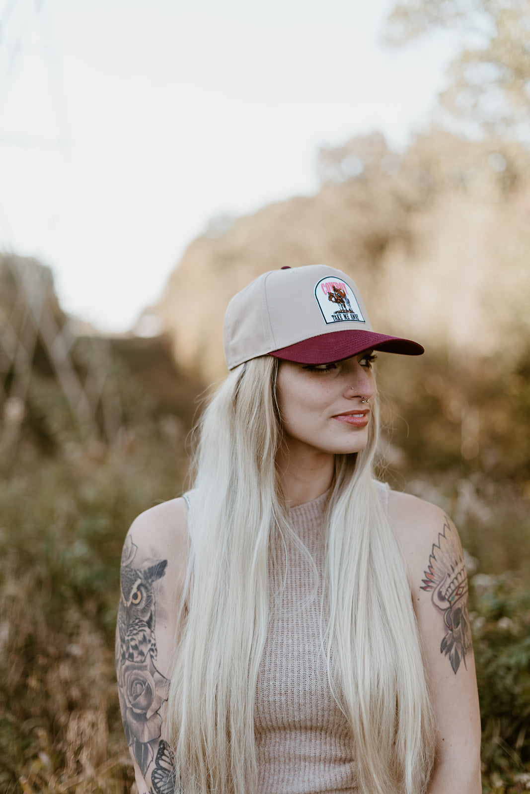 Cowboy Take Me Away Embroidered Patch Hat
