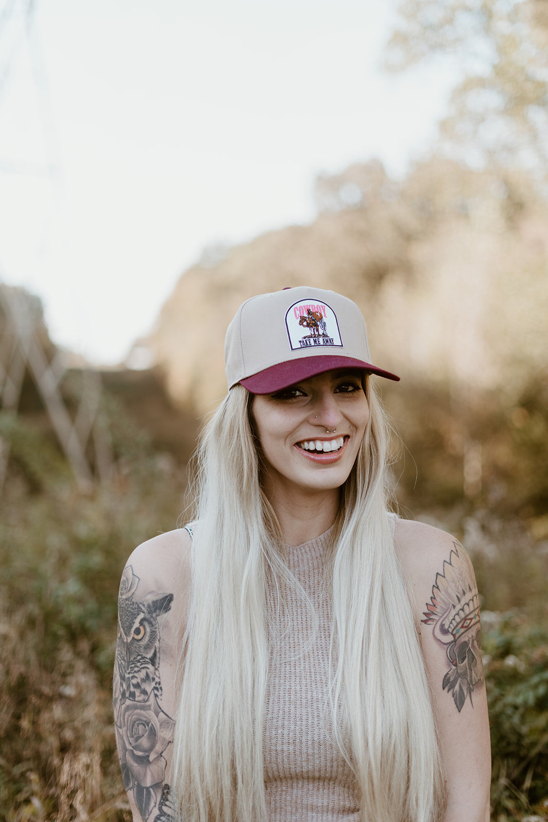 Cowboy Take Me Away Embroidered Patch Hat