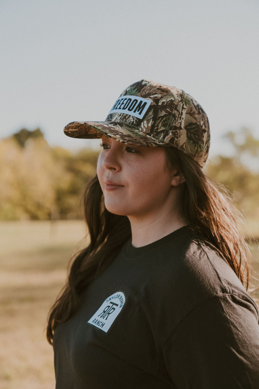 FREEDOM -  Embroidered Patch on Camo Structured Cap