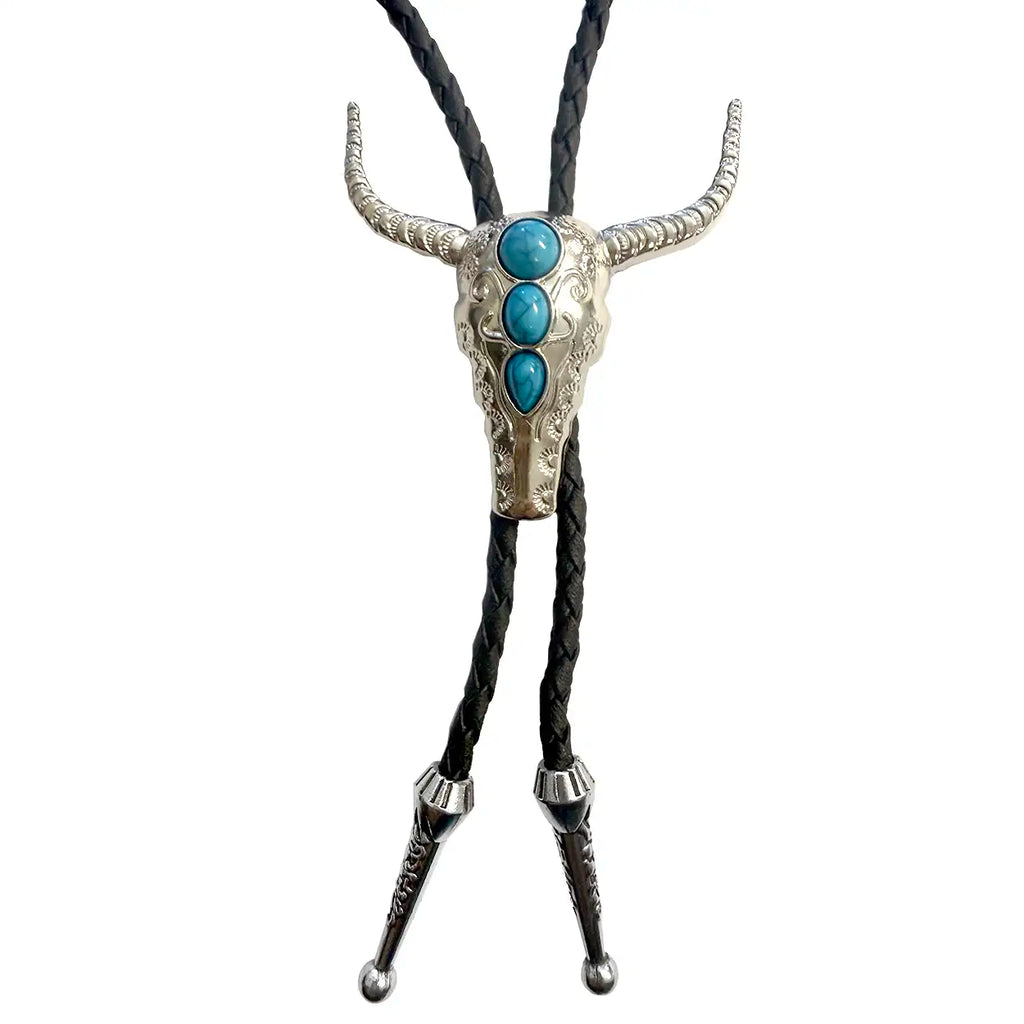 Deadwood Trading Turquoise Longhorn - Bolo Tie