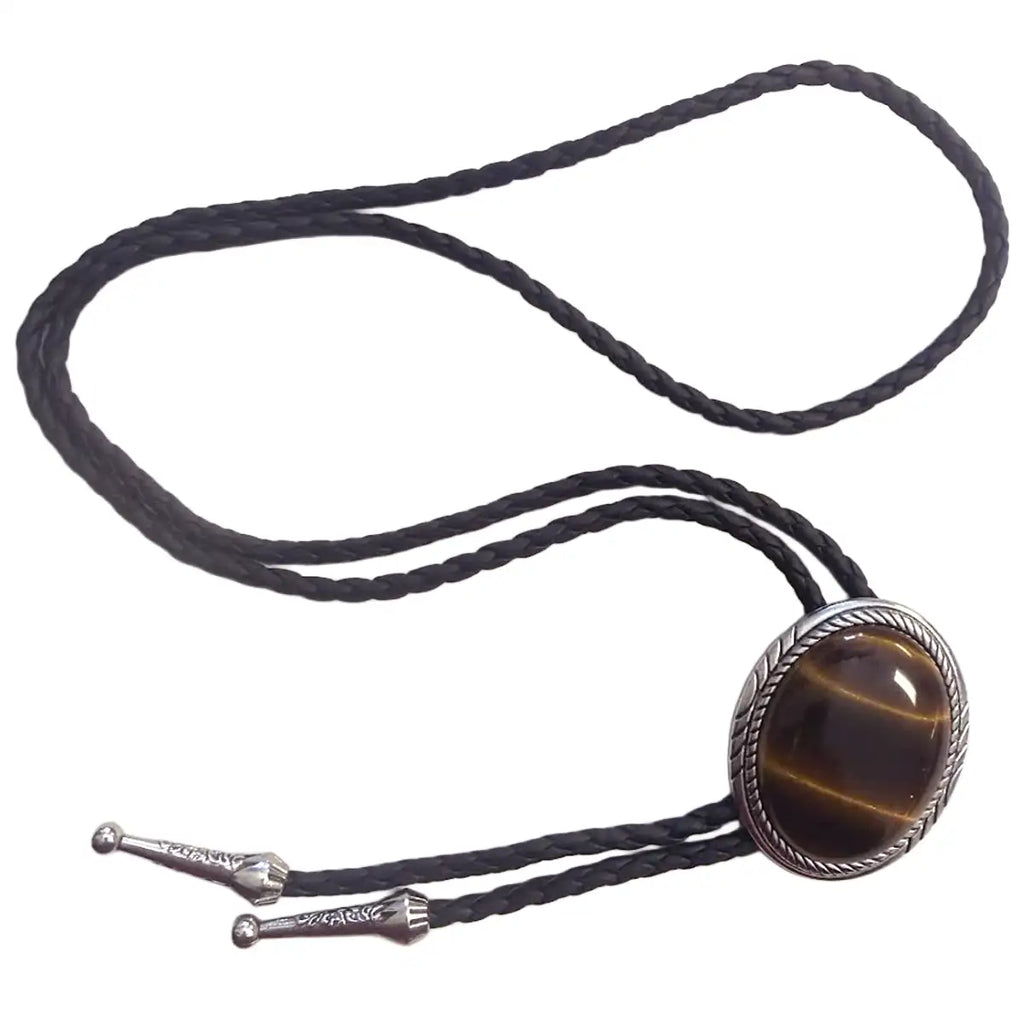 Deadwood Frontier Oval (Tiger's Eye) - Bolo Tie