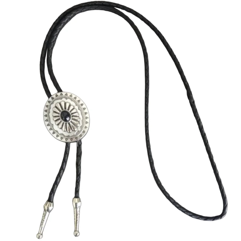 Deadwood Silver Sunburst (Onyx) - Bolo Tie