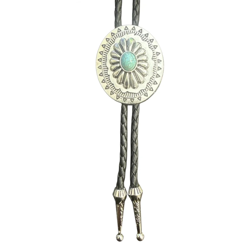 Deadwood Silver Sunburst (Turquoise) - Bolo Tie