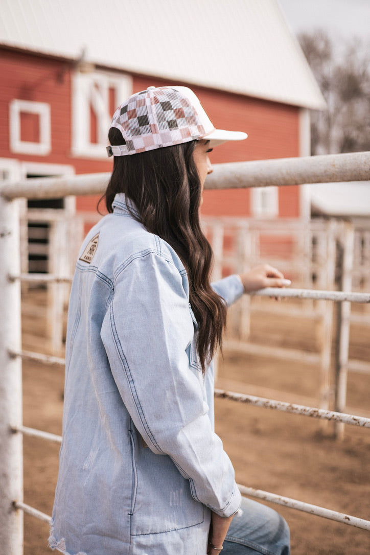 Put it on my Cowboys Tab // Embroidered Patch on Checkered Hat