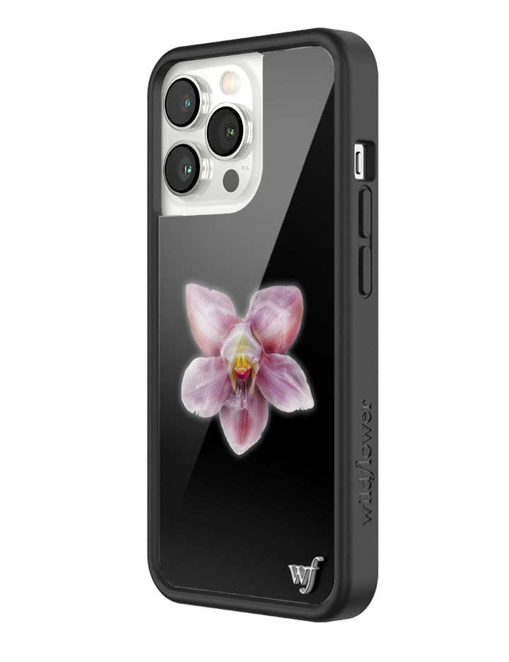 Wildflower Orchid | Black iPhone Case