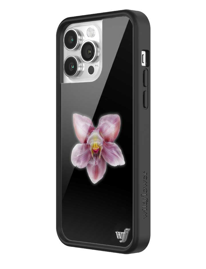 Wildflower Orchid | Black iPhone Case